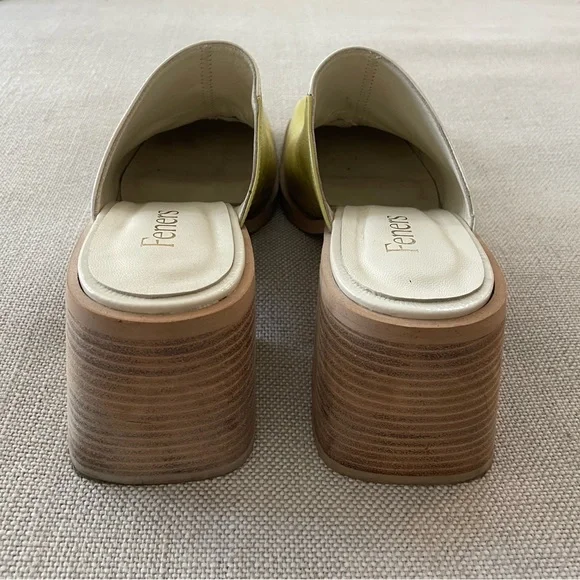 RARE 💎 FENERS bicolor heeled mules - Picture 3 of 4